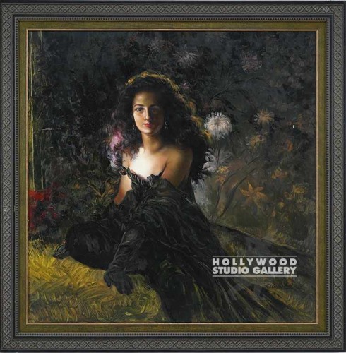 43X43 DARK SENORITA PORTRAIT/OR.BLK