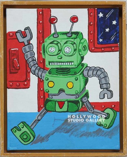11X9 MORESZES GRN ROBOT RUNNING/LT