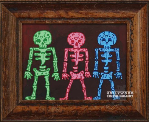 14X17 CNVS/RED,GREEN,BLUE,SKELETONS