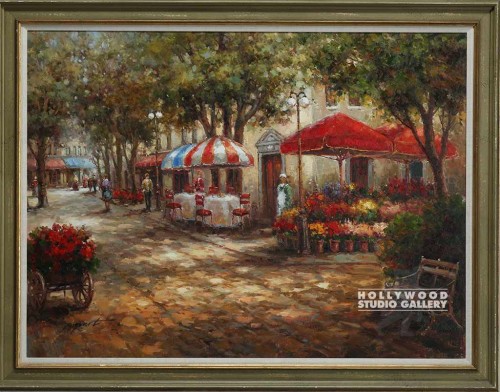 36X46 EURO STREET FLOWER VENDOR/GRN