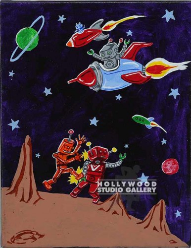14X11 MORESZES ROBOT FIGHT-CANVAS