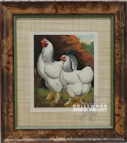 16X15 WRIGHT 2 WHITE ROOSTERS/BURL