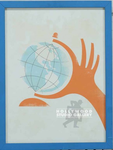 17X13 HELPINK GLOBE-ORANG HAND/BLUE
