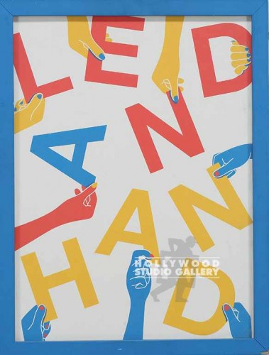 17X13 HELPINK "LEND/HAND..VERSE/BLU