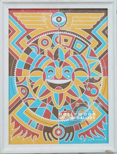 17X13 HELPINK HAPPY AZTEC MOTIF/WHT