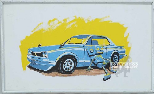 10X17 SPANGLER ROBOT `72 BLU CAR/WH