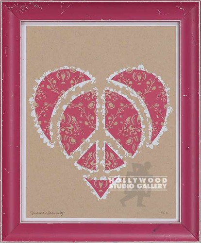 14X11 KENNEDY PEACE-HEART/ FUSHIA