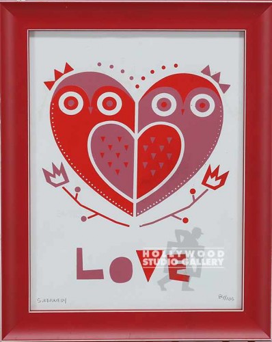 13X10 KENNEDY RED-MAUVE HEART/RED