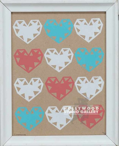 13X10 KENNEDY TURQ-PNK-WHT HEARTS