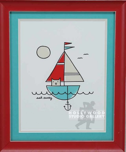 15X12 PETERS CAT- SAILBOAT/ RED FRM