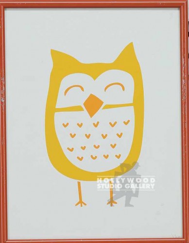 11X9 PETERS HAPPY OWL/ ORNAGE METL