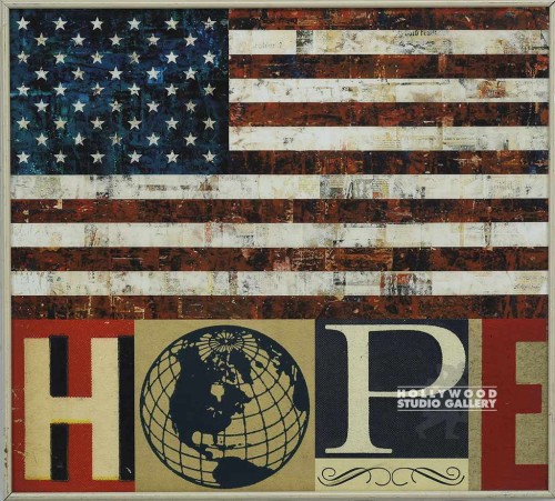 19X21 BRADLEY "HOPE" -US FLAG/BEIGE