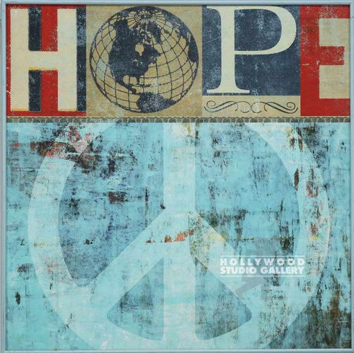 24X24 BRADLEY "HOPE"-PEACE SIGN/BLU