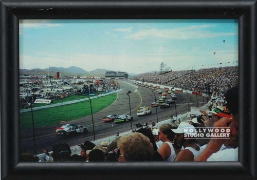 7X10 RF NASCAR TRACK-PHOTO/BLK WD