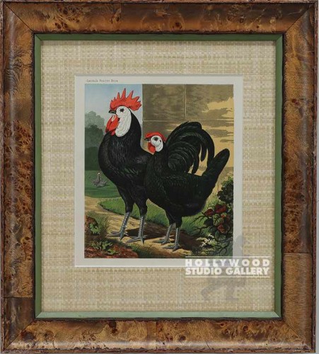 16X15 WRIGHT 2 BLACK ROOSTERS/BURL