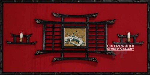 24X48 3-PC ASIAN W/CANDLES-RED/BLK