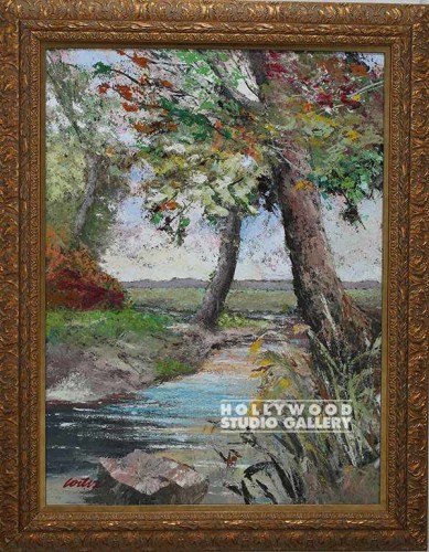 59X45 CORTEZ BRUSHY TREES/ORN GLD