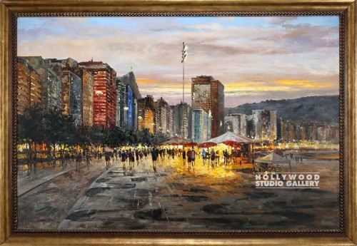 55X79 EUGENIO PEOPLE-CITY-DUSK/GOLD