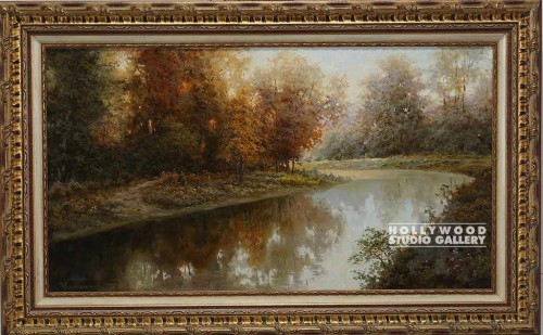 27X43 VLADIMIR RIVER-TREES/ORN.GOLD