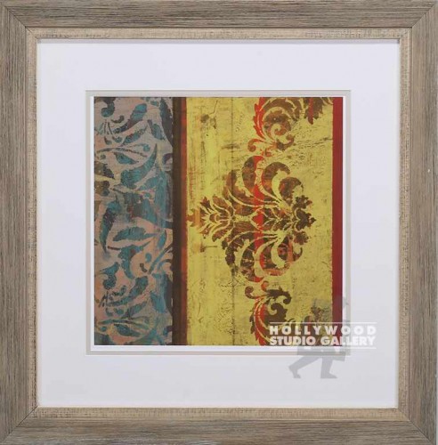 28X28 BLOOM-KISSING H`BEES-(DAMASK/