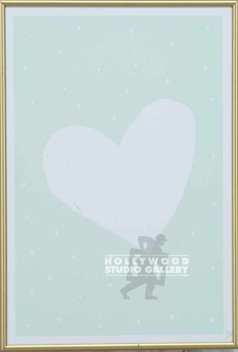 19X13 KENNEDY CRM HEART ON MINT/GLD