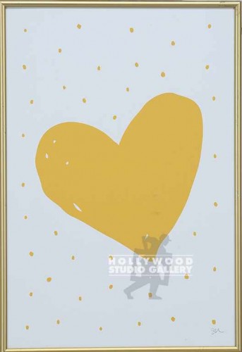19X13 KENNEDY GOLD HEART ON CRM/GLD