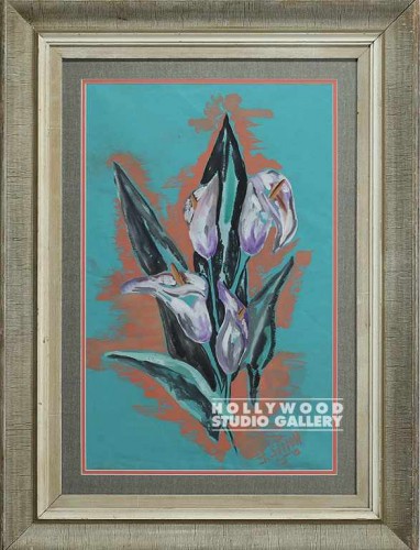 36X27 SIMON PEACH B W FLORAL-TURQ 