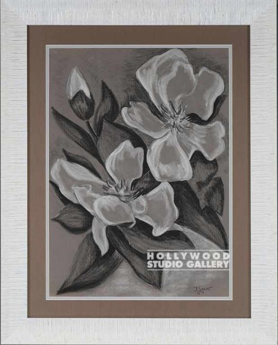 34X27 SIMON VINT.B W FLORAL 3 WHT