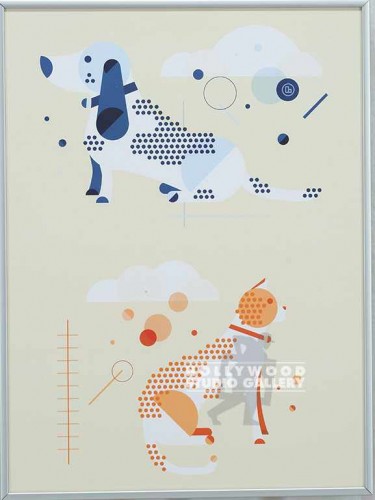 16x12 HELPINK DOG-CAT-DOTS SLVR