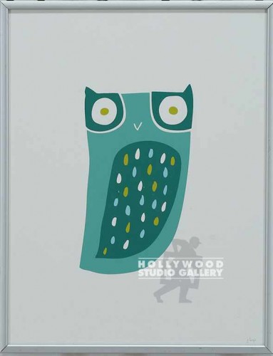 11X9 PETERS TEAL GREEN OWL SLVR