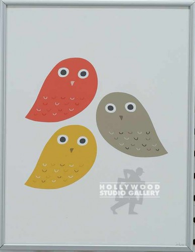 11X9 PETERS ORNG GRY GLD BIRDS SLVR