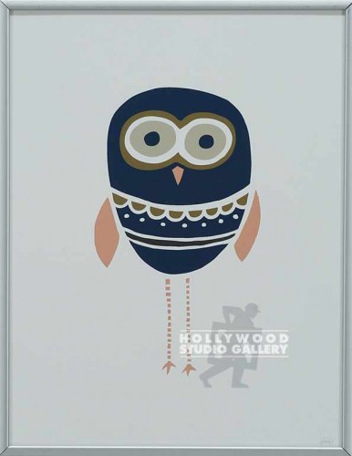 11X9 PETERS BLU OWL EGG SHAPE SLVR