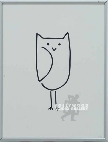 11X9 PETERS OWL BLACK LINES SLVR