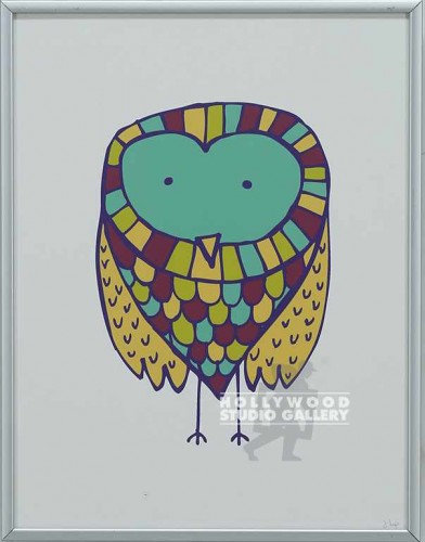 11X9 PETERS OWL TEAL-BRN-GLD SLVR