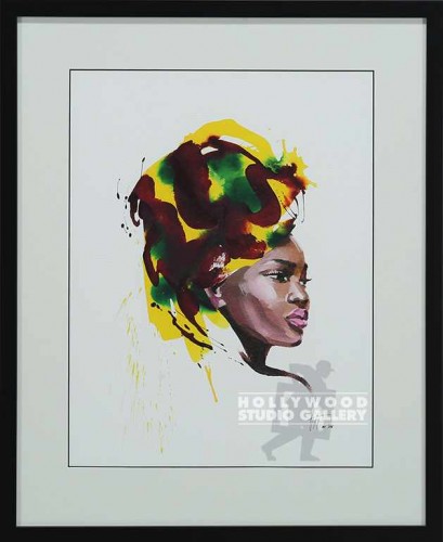 24x19 Hoang Female Portrait 8 Black Frame