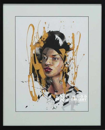 24x19 Hoang Female Portrait 11 Black Frame 