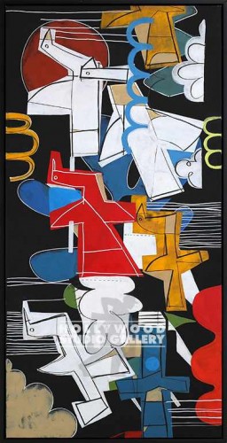 25x49 Akebrand Paper Birds Abst