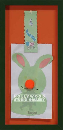 19x9 Kid Bunny Art Orange Green Frm