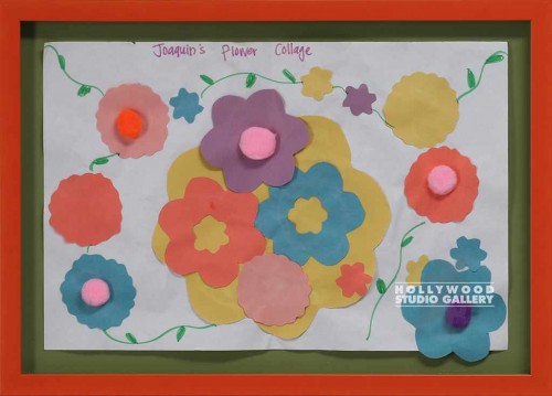16x21 Kid Drwng Floral Collage Orng