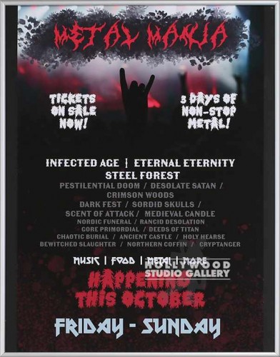 24X19 METAL MUSIC POSTER SLVR FRM