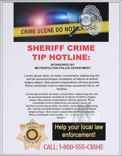 24X19 CRIME POSTER SLVR FRM