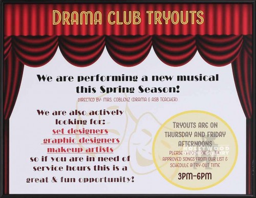 18X24``DRAMA CLUB POSTER BLK FRM