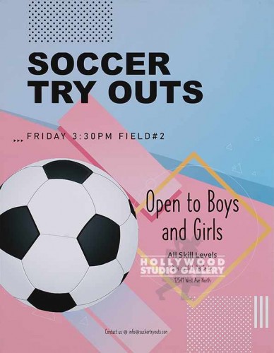 31X24 SOCCER TRY OUTS POSTER UNFRMD
