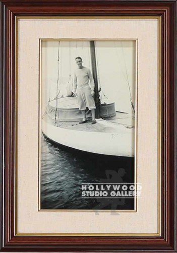 14x10 B W Vint.Man on Boat