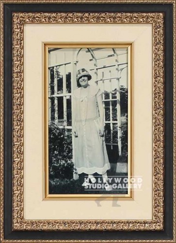 14x10 B W Vint. Lady In Garden