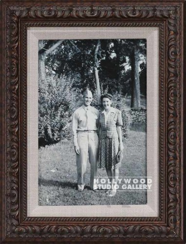 12x9 B W Man w Uniform & Lady
