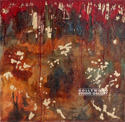 36x36 Anastasia Abst Red Drips