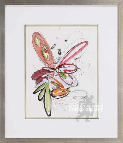 21x18 Anastasia Wings Abst Slvr Frm