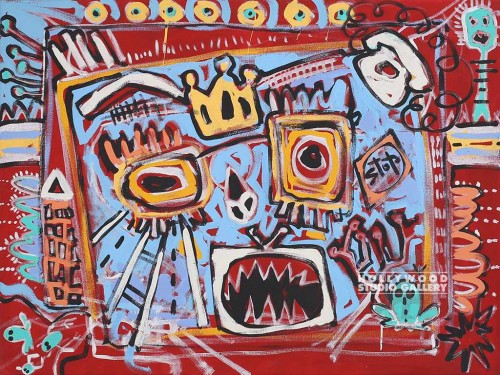 30x40 Anastasia Tribal CANVAS Red Back