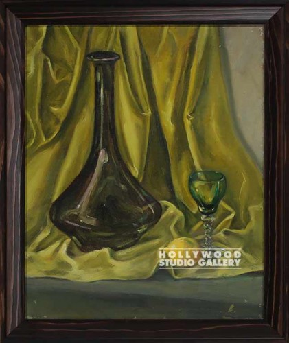 23x19 Fay Lemmon Wine Glass-GRN BCK